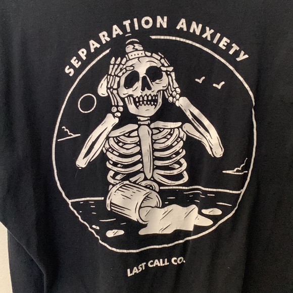 Last Call Co. Separation Anxiety Black T-Shirt Size Medium - Picture 4 of 5